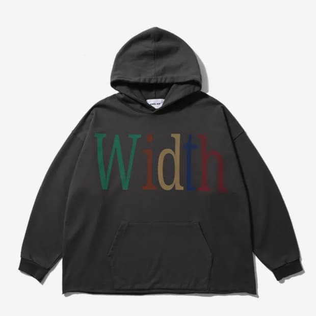 새상품 앵글런 Width Print Hoodie - Charcoal