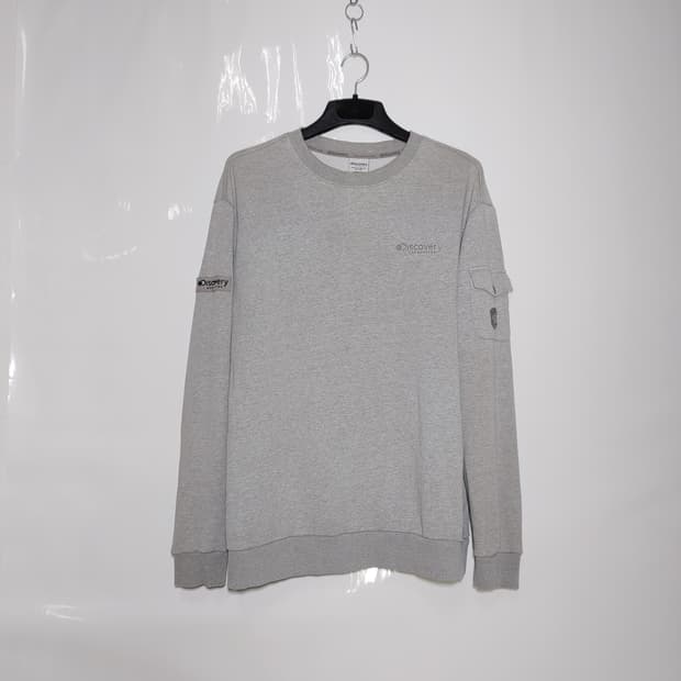 Discovery 디스커버리 그레이 스판 맨투맨