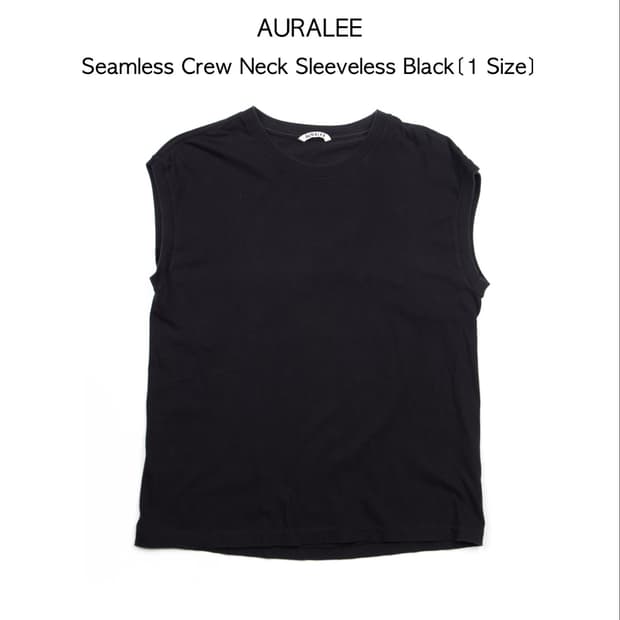 AURALEE 심리스 크루넥 슬리브리스 블랙(여성)