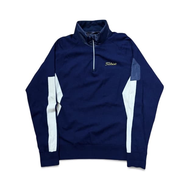 타이틀리스트 네이비 하프집업  모 니트