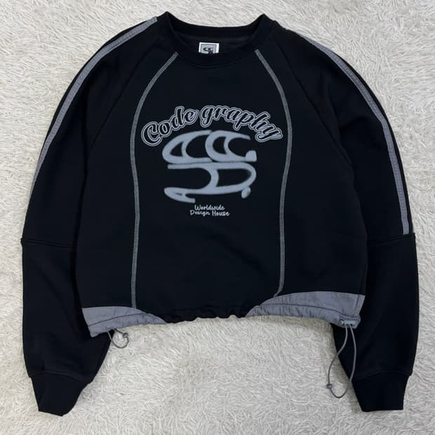 코드그라피 크롭 맨투맨/#2975