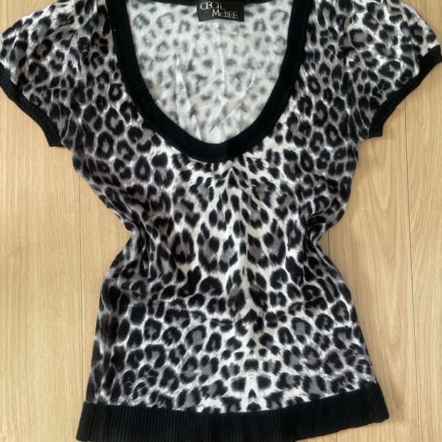 Cecil McBee Black&white leopard shirt