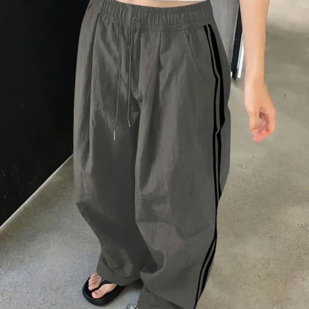 그레이 와이드팬츠