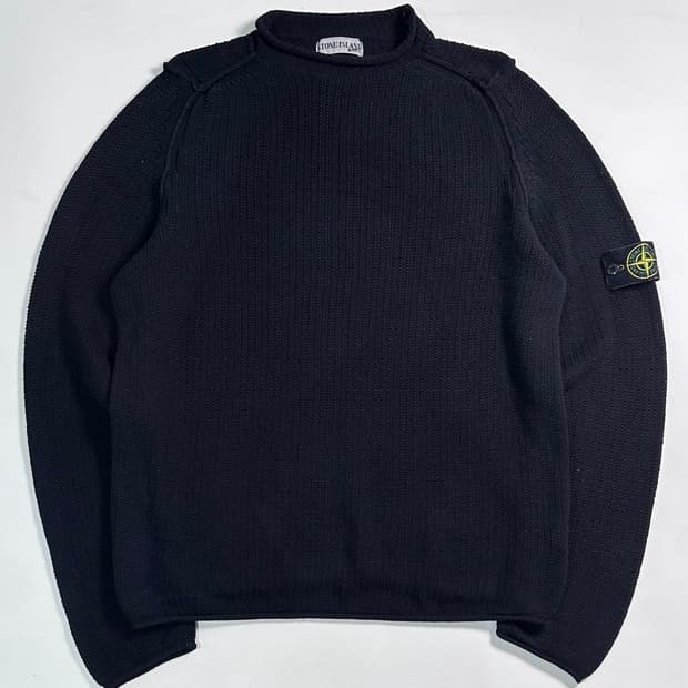 90s 스톤아일랜드 롤넥 코튼니트 