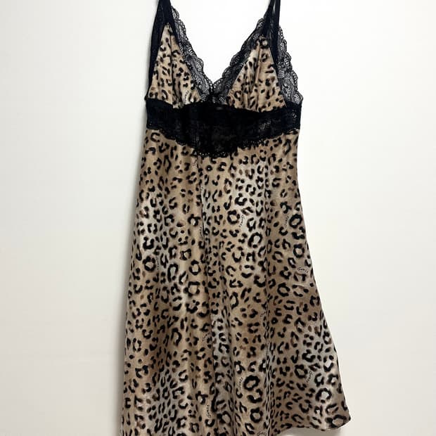 게스 갸루 호피 슬립 원피스