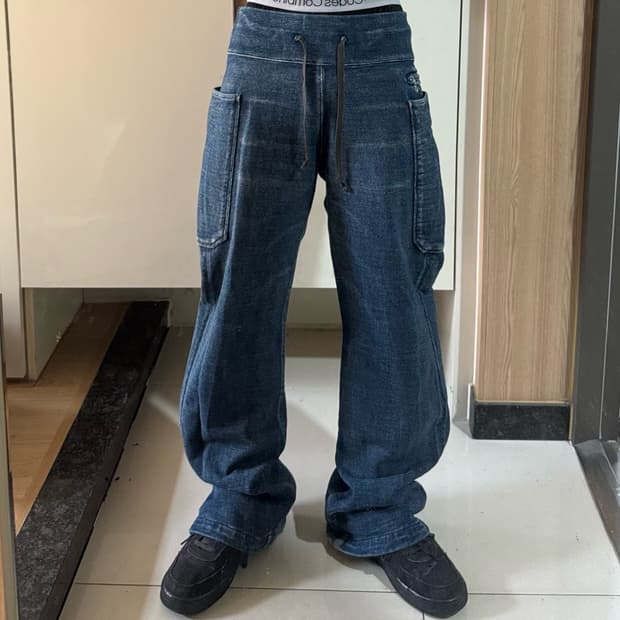 캐피탈 빅포켓 데님 카고 이지팬츠 