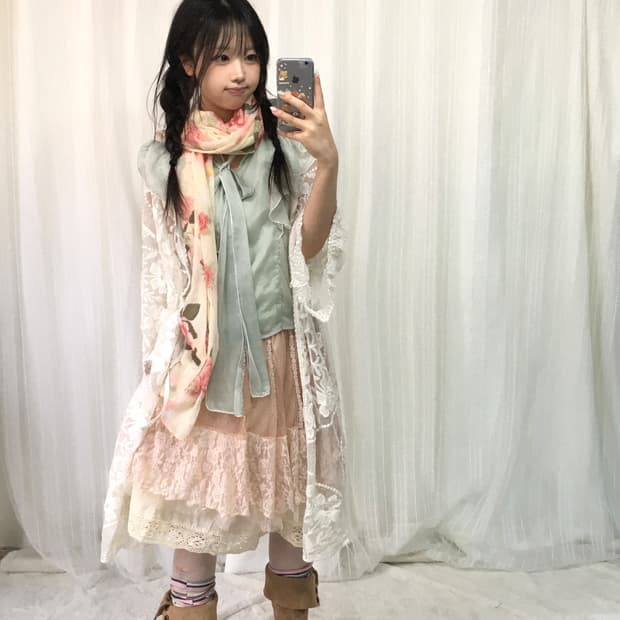 빈티지 플라워 민트 핑크 페어리 코디세트