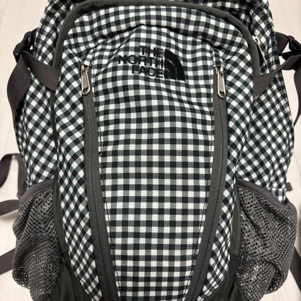 노스페이스 깅엄체크 싱글샷 백팩