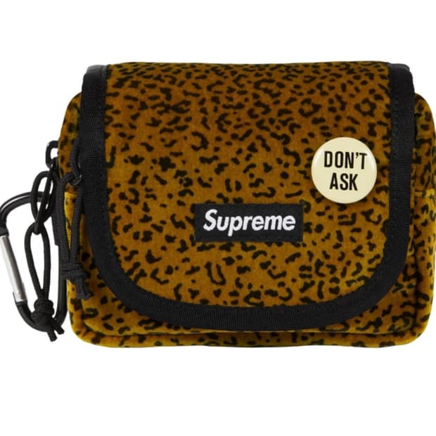 슈프림 레오파드 벨벳 미니 파우치