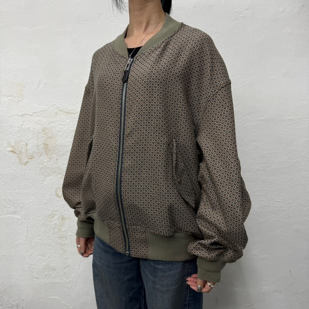 TRISECT2 by JSWORK 다크그린 베이지 에스닉 자카드 블루종