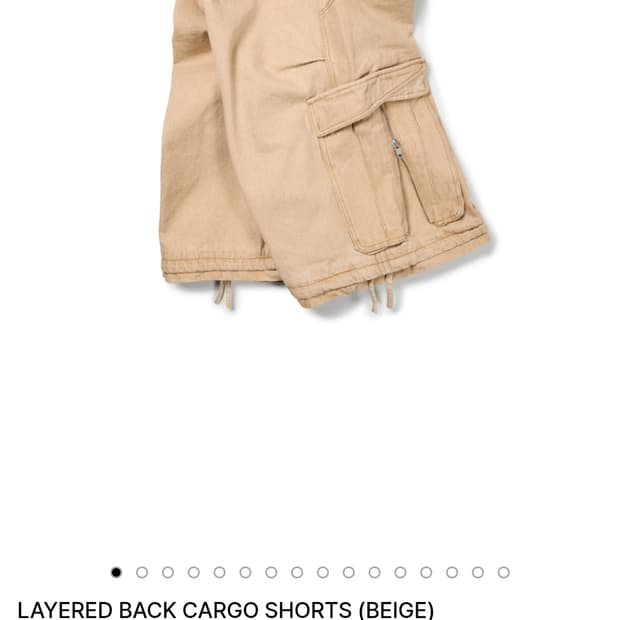 XL) etce LAYERED BACK CARGO SHORTS BEIGE