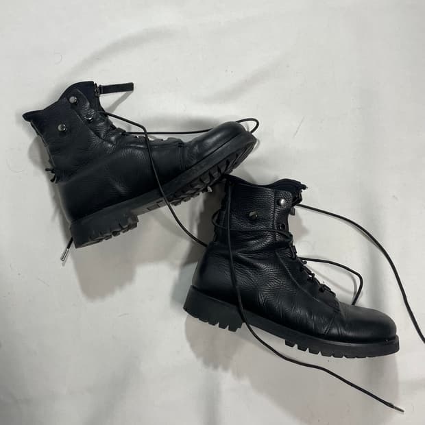 h&m studio 17aw 레이스업 레더 부츠