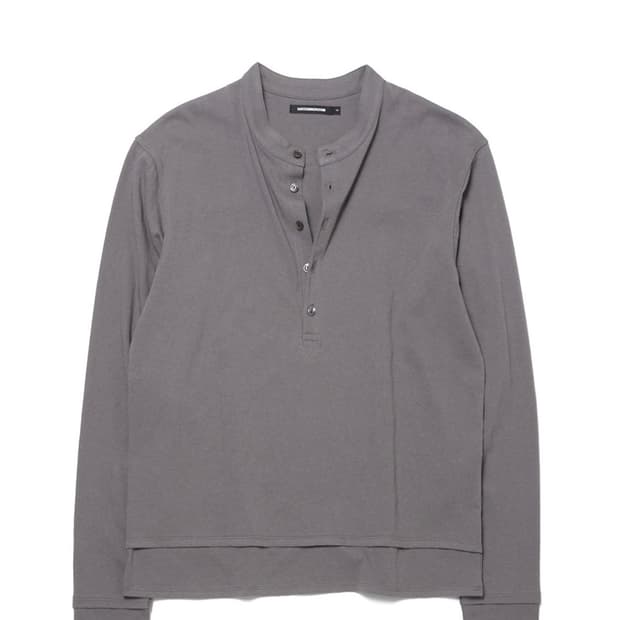 해칭룸 dual front tee 4사이즈 헨리넥 폴리테루