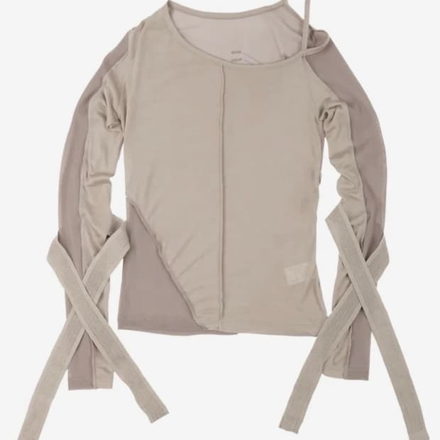 오호스 bandage mesh 밴디지 메쉬 티셔츠 브라운 