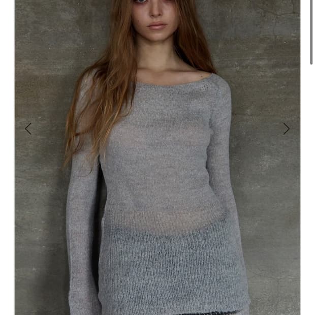 Expired Girl 모헤어 니트 멜란지 그레이 익스파이어드걸