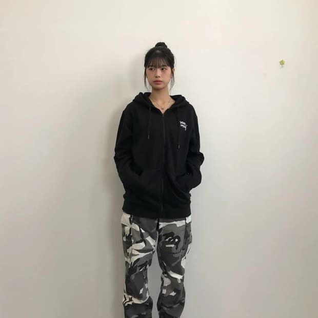 Vans Black Zip Hoodie Back Print