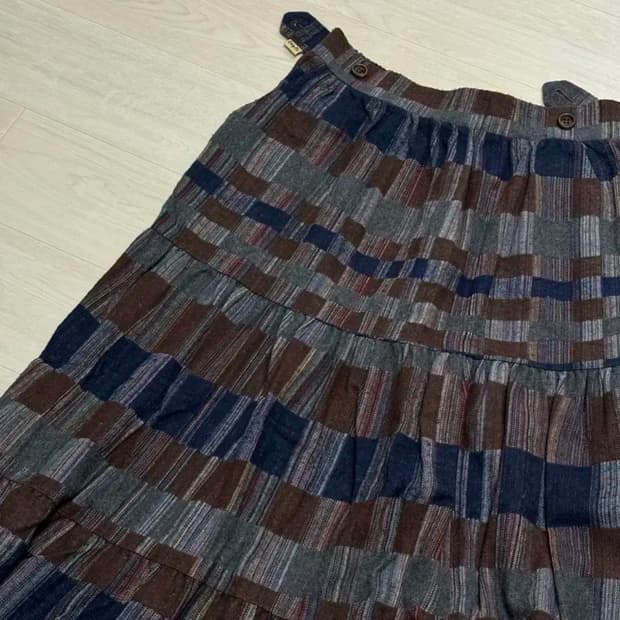 치키타 체크 롱스커트