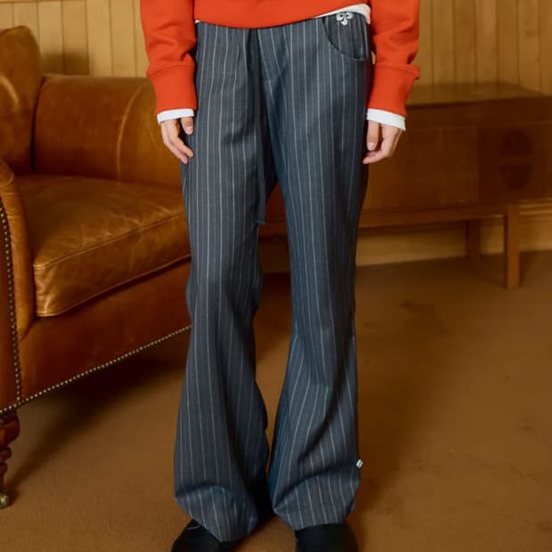 헤레틱 BUTTON STRIPE BENDING PANTS 팬츠