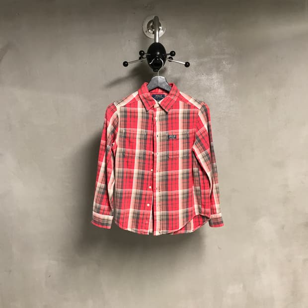 폴로 랄프로렌 포켓 체크 셔츠 M(10-12)(W)