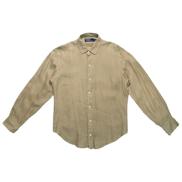 폴로 랄프로렌 커스텀핏 린넨 100% 셔츠 베이지 15-32