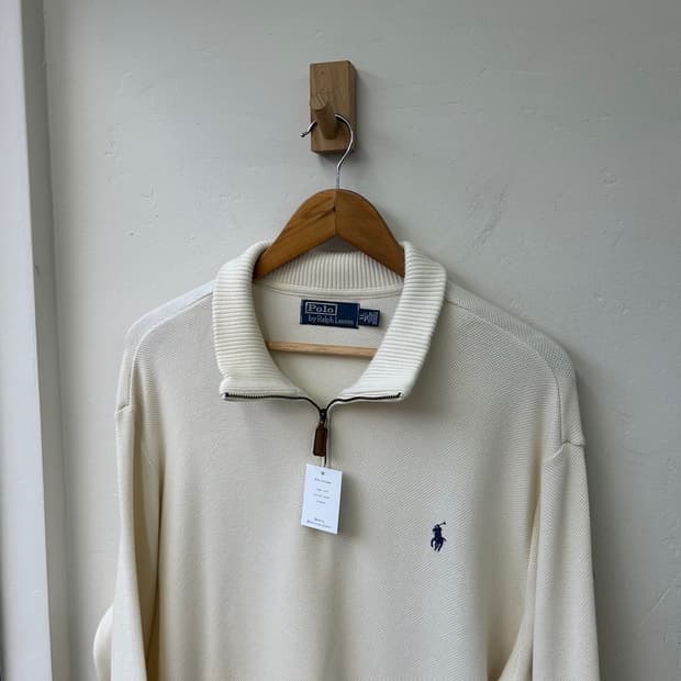16277 - 폴로 랄프로렌 화이트 반집업 니트 