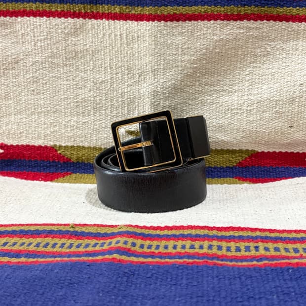 블랙 레더 웨스턴 개리슨 벨트 / black garisson belt