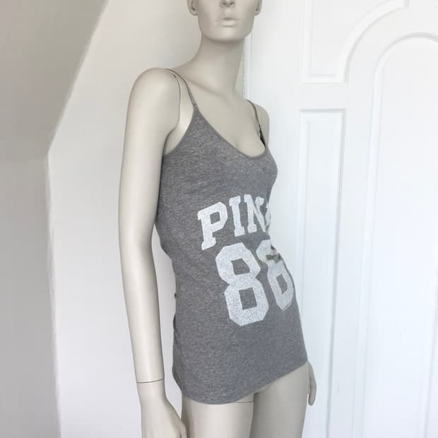PINK Number Whit Gray Tank 