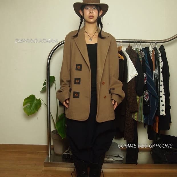 엠포리오 아르마니 스웨이드 버튼 자켓