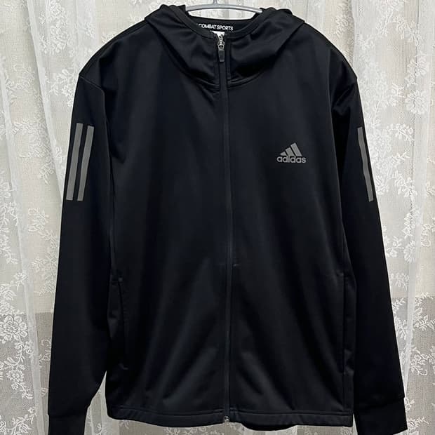L)아디다스 컴뱃 스포츠 블랙 러닝 기능성 후드 집업 재킷