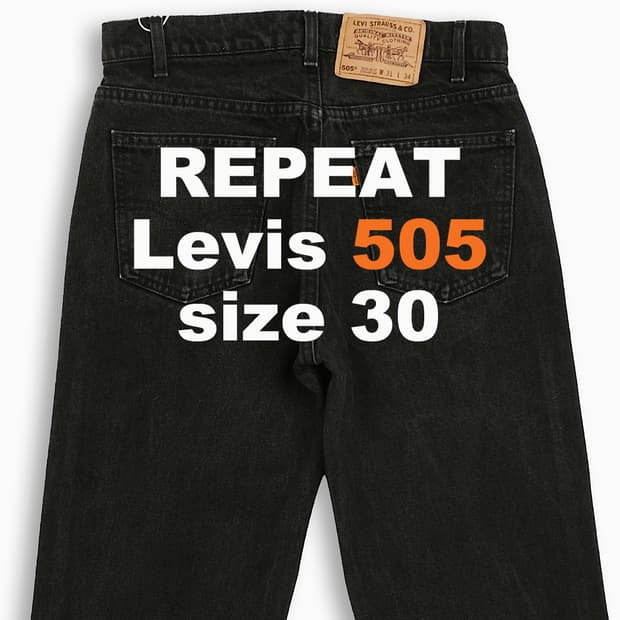 리바이스 505 오렌지탭 흑청 90sUSA 30인치 OR5053136