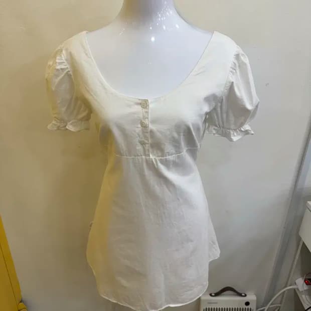 vtg ❤️화이트 퍼프 미니원피스❤️
