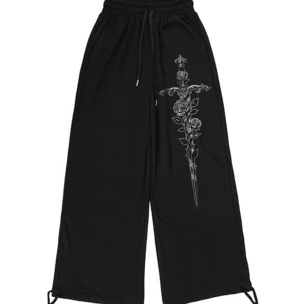 달링유어배드 코르셋 스워드 스웻팬츠 블랙