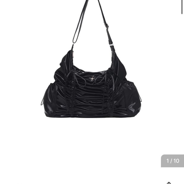 String ribbon large hobo bag Glossy