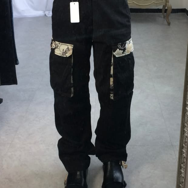 Oriental patch point cago pants