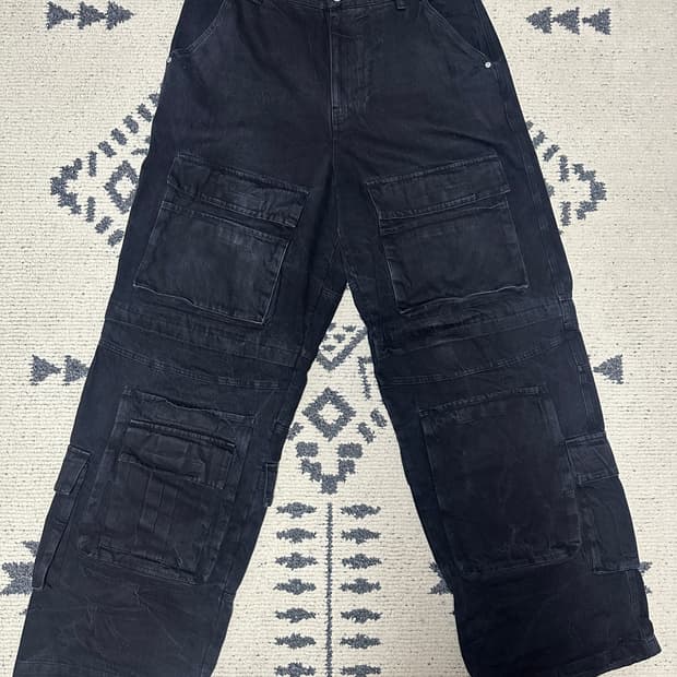 프로젝트지알 크링클 데님 카고팬츠