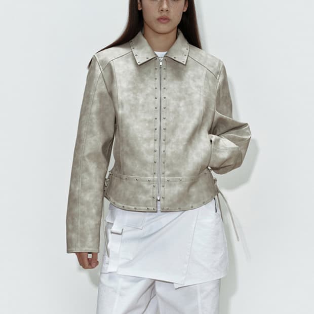 세릭 stud pointed jacket 스터드 포인티드 가죽 레더 자켓