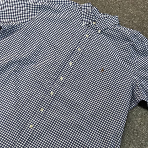 Polo 폴로 블루체크 반팔셔츠