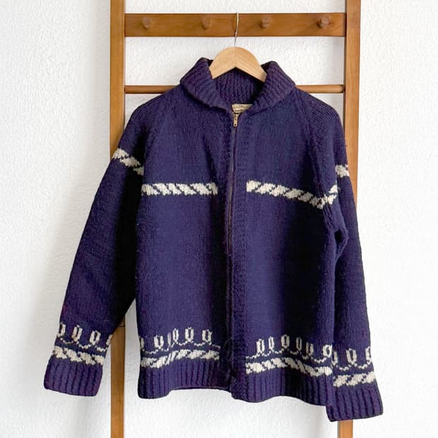 네이비 노르딕 코위찬 니트 가디건