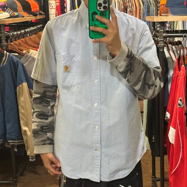 [HI] 칼하트 반팔 셔츠 스카이블루