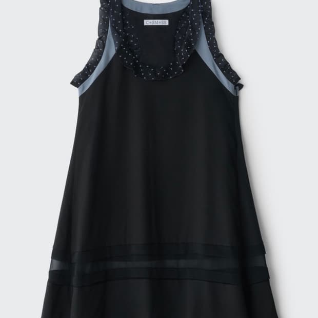 COSMOSS - PANEL SLEEVELESS DRESS (BLACK)