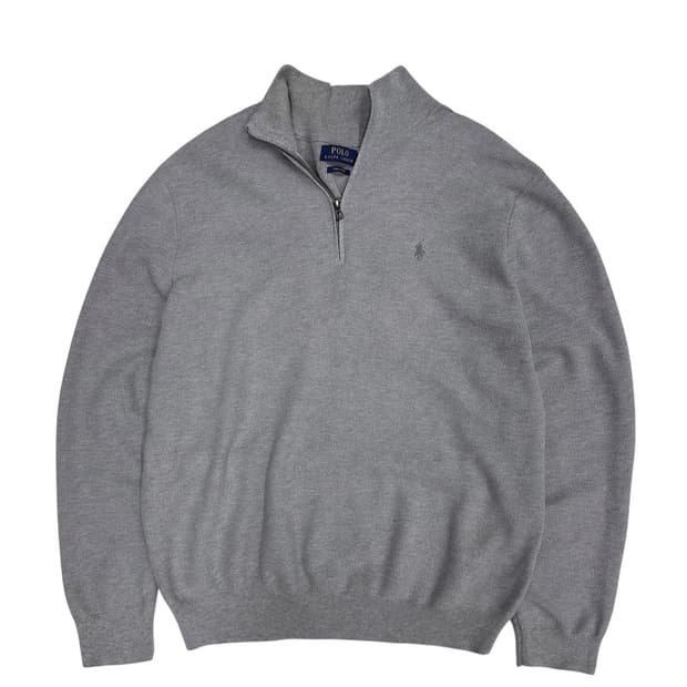 폴로 피마코튼 반집업 니트 웜그레이 (XL~2XL)