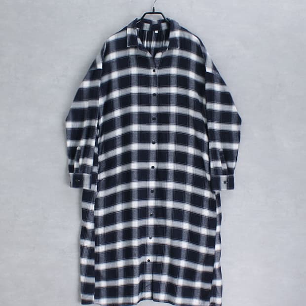 MUJI 無印良品 _ check cotton shirt ops