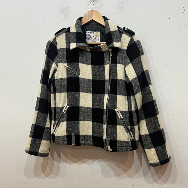 CANTWO JPN 체크 울 바이커 자켓 우먼즈 