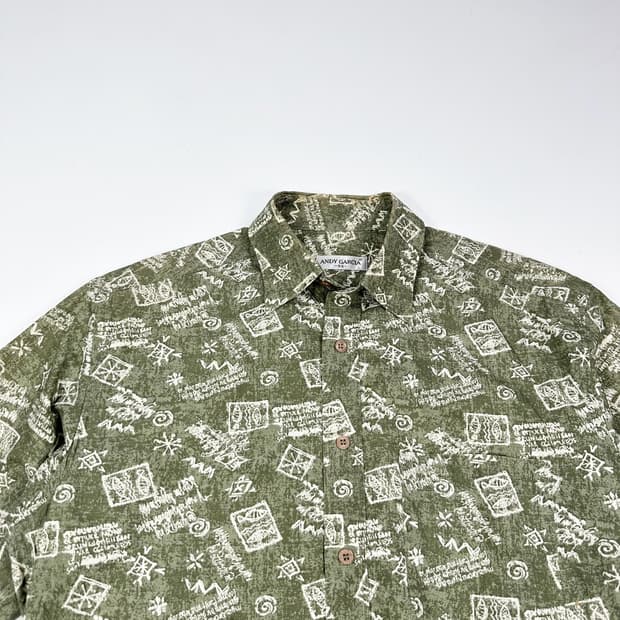 VTG 빈티지 하와이안 카키 반팔셔츠 (M)