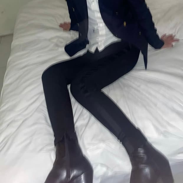 생로랑 밑단 트임 스모킹 슬랙스