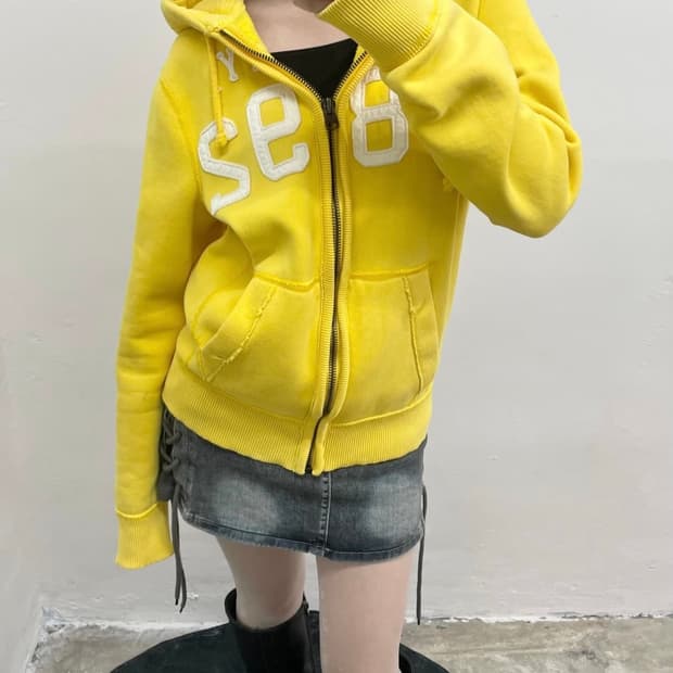 아베크롬비 자수 로고 후드집업 m