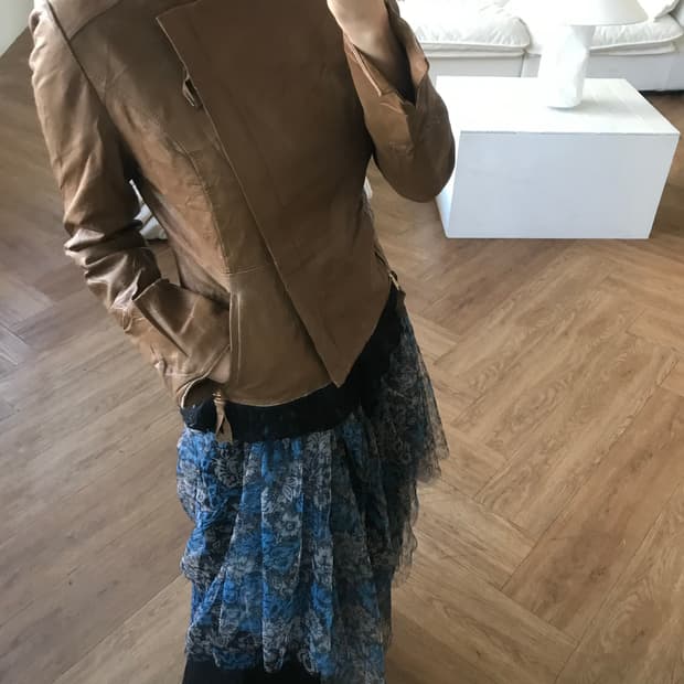 vintage slim fit leather jacket