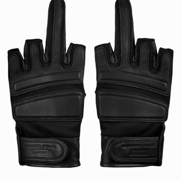 슈프림 x 넘버나인 레더 글러브 블랙