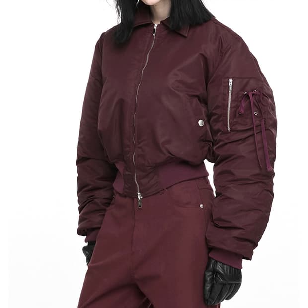 나체 크롭 봄버 자켓 CROPPED BOMBER JACKET