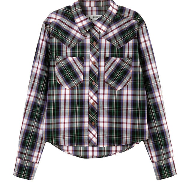 헤레틱 체크 셔츠 WESTERN CHECK SHIRT / purple